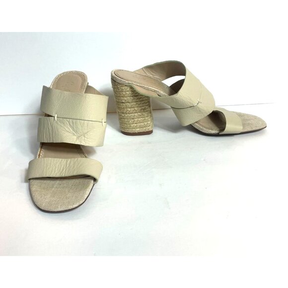 Splendid Matty Ivory Leather Mule Sandals Rope Heel Size 8 - Picture 5 of 11